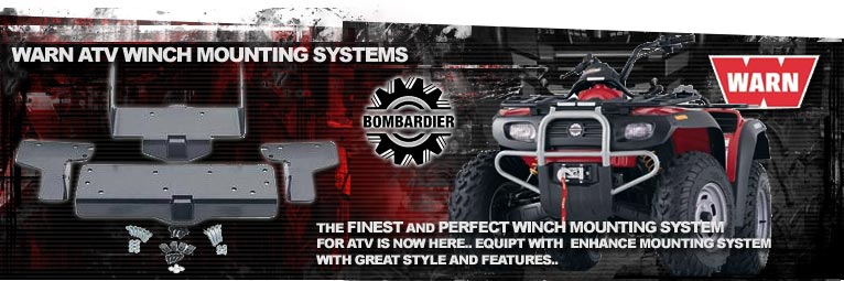 Warn winches banner with product and logo