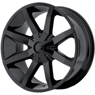 KMC Slide Gloss Black W/ Clear Coat 22" X 9.5" 5X127.00, 5X5.0 Os: 15 Bs: 5.84