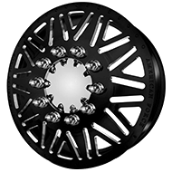 Titan: 22.5x8.25, 10x225, OS:169, Bore:170, BS:12.5"-Blk Txtrd-Mchnd Windows-4C/2S