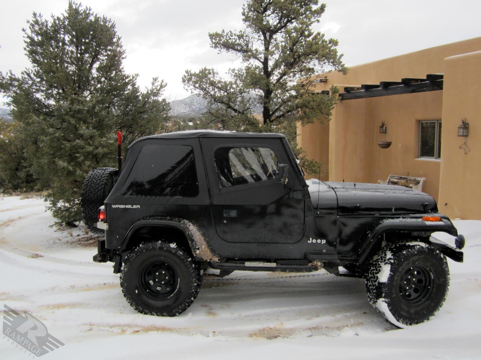 Black Jeep in winter