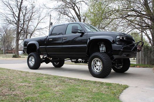Lifted Chevy truck all black