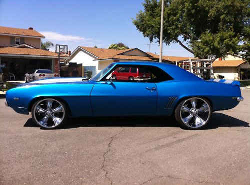 All blue muscle car