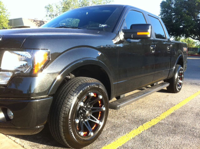 Ford truck with custom wheels