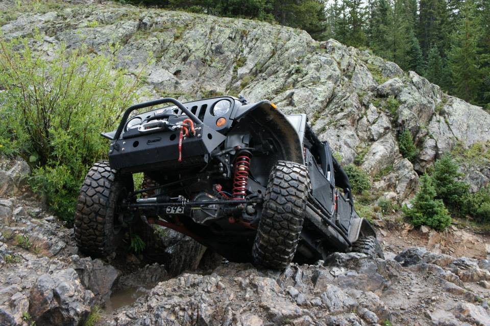 Jeep Wrangler rock climbing