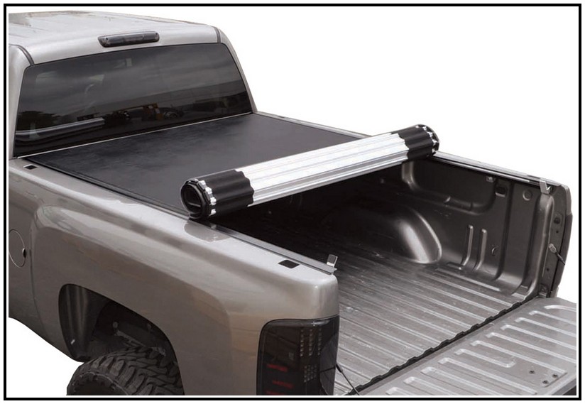 Grey truck covered with a soft tonneau cover