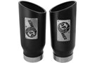 49T40506-B12  Tip 5" O.D. 409 SS Rolled Edge, Single Wall, MACH Force-Xp 4" Inlet 12" Length, Pair (Black)