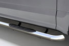 Installed Aries 3" stainless steel nerf bar on a pickup truck