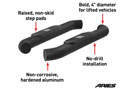 Features of Aries 4" Big Step Round Side Bars