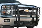 Aries Black One Piece Grille Guard on a Chevy Silverado
