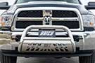 Aries Big Horn Stainless Bull Bar installed on a Dodge pickup truck