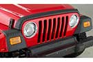 Completely installed Bushwacker TrailArmor Hood Stone and Front Corners Set on Jeep TJ