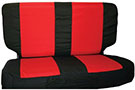 Crown Automotive Rear Seat Cover in black and red