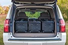 Most vehicles including pickup trucks, can hold up to 3 Totes side-by-side in the rear cargo area or truck bed