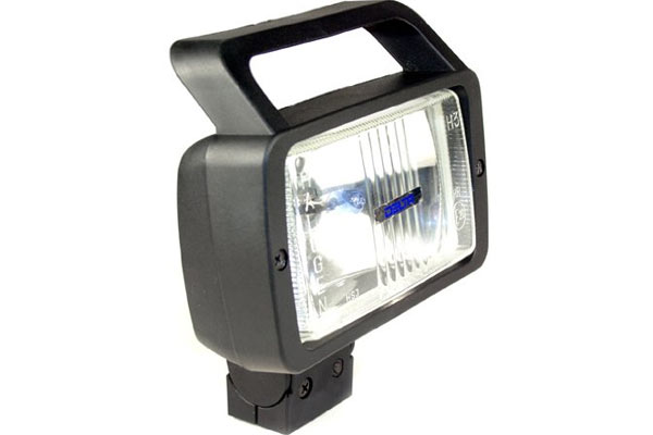 6.4-inch rectangular Delta 270 Series Spotlight with clear lens in black housing