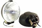 Pair of Delta 600H Series Xenon Driving Lights with clear glass lens in black housing