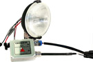 Round Delta 600H Series Fog Light with clear lens, HID ballast and wire harness