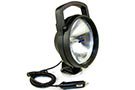 Delta utility round spotlight with tempered glass lens in black housing