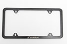 Dinan stainless steel slimline license plate frame in black finish