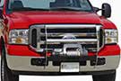 Go Industries Winch System Chrome Grille Guard on a Ford Pickup
