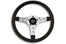 GT Sport Steering Wheel - Black foam hand grip with brilliant chrome spokes