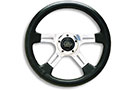 Elite GT Steering Wheel - Polished aluminum with dual plane