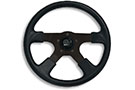 GT Rally Steering Wheel - Black hand grip with black anodized 4-spoke design