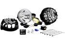 Pair of KC RALLY 400 Driving Lights with complete wiring kit and two protective stone guards