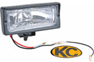 Rectangular KC HiLites 26 Series Fog Light in black housing with wiring harness