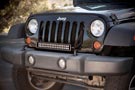 KC C20 LED light bar with grille mount on Jeep JK