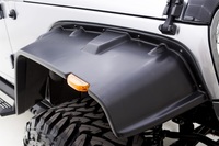 Lund front flat-style fender flare in smooth black with black bolts