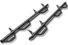 Pair of 3-step wheel-to-wheel nerf bars in gloss black finish