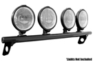 Black N-Fab Light Bar with 4 mounted round lights
