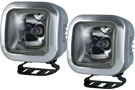 Pair of PIAA 410 Intensive Driving Halogen Lights in silver housing