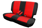 Rampage Custom Fit Polycanvas Rear Seat Cover in Black and Red