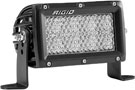 Rigid Industries E2 Series 60-Degree Diffused LED Light with clear lens in black housing with stand