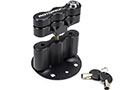 Auminum RotopaX LOX Pack Mount in black anodized finish w/ keys included