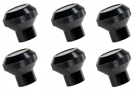 6-Piece Dash Knob Kit, Billet Stainless Steel - Black
