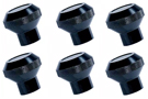 6-Piece Dash Knob Kit, Billet Aluminum - Black