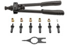 Smittybilt Nutsert Installation Tool Kit includes SAE and Metric Mandrels with extra Mandrel lock pins