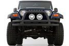 Textured Black Front Tubular Bumper on a Jeep
