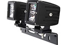 Smittybilt License Plate Light Mount with 2 square LED lights mounted
