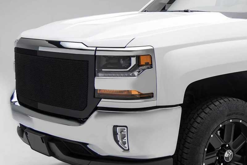 Black Upper Class 1-Piece Grille Replacement, Mesh, Fits Silverado 1500