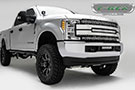 T-Rex Torch AL 1-Piece Grille Replacement Black and Brushed Finish Installed on a Ford Super Duty Truck