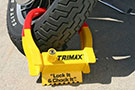 Installed Adjustable Wheel Chock Lock from Trimax