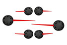 US Speedo Replacement Gauge Needles in Black Hub with Red Needle