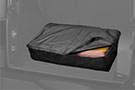 VDP Jeep Fold N' Tumble Seat Storage Tote on the rear cargo of a Jeep