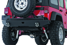 Jeep Wrangler sporting the Warn Rock Crawler Rear Bumper
