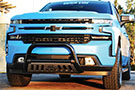 Westin Ultimate Bull Bar with Stainless Skid Plate and Westin Logo - Black; Installed on Chevrolet Truck