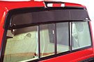 Installed tape-on smoke rear cab guard wind deflector