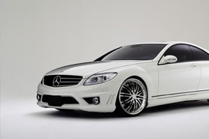 White Mercedes with privat wheels